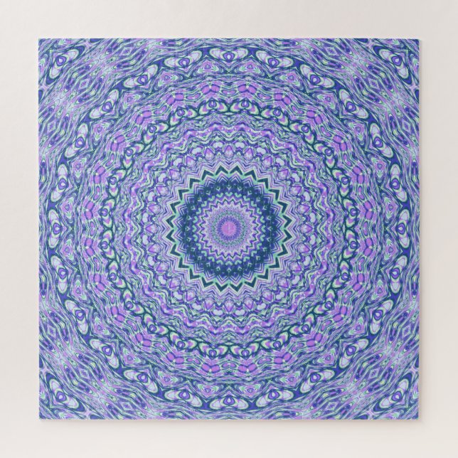 Puzzle Retro Super Boho Trippy Hippie Jewel Tone Mandala (Vertical)