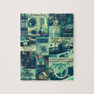 Puzzle Retro Turquoise Mood Board Citations Inspiration P