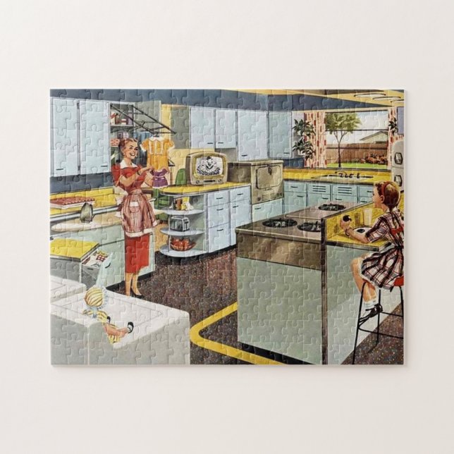 Puzzle rétro vintage maman et fille (Horizontal)