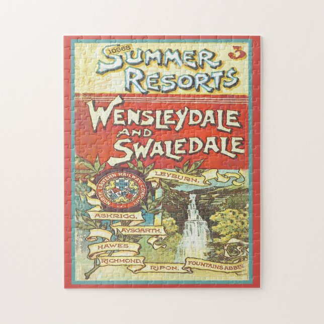 Puzzle Retro Yorkshire Railroad Tourist Guide Couverture  (Vertical)