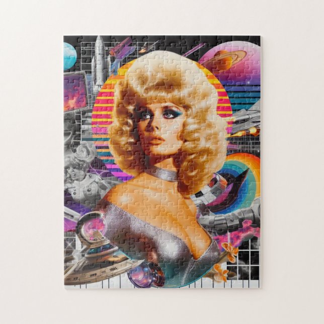 Puzzle Rétrofuturisme femme de science-fiction (Vertical)