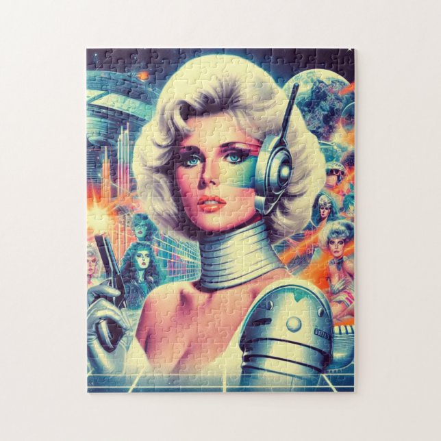Puzzle Rétrofuturisme Science-Fiction Femme (Vertical)