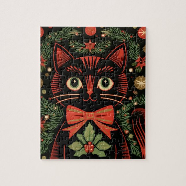 Puzzle RetroXmasCat  (Vertical)
