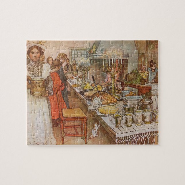Puzzle Réveillon de Noël par Carl Larsson, Vacances Vinta (Horizontal)