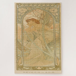 Puzzle Rêverie du Soir : Un Art Nouveau de Mucha