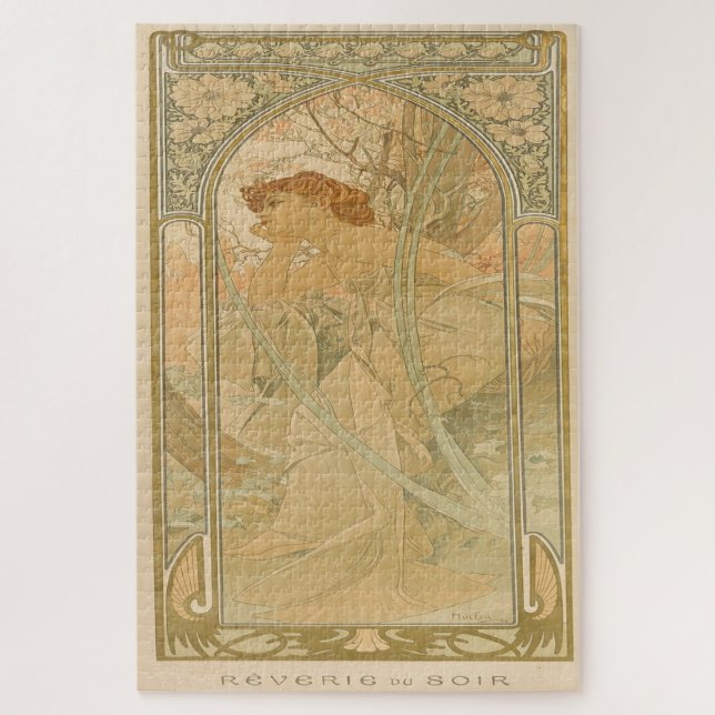 Puzzle Rêverie du Soir : Un Art Nouveau de Mucha (Vertical)