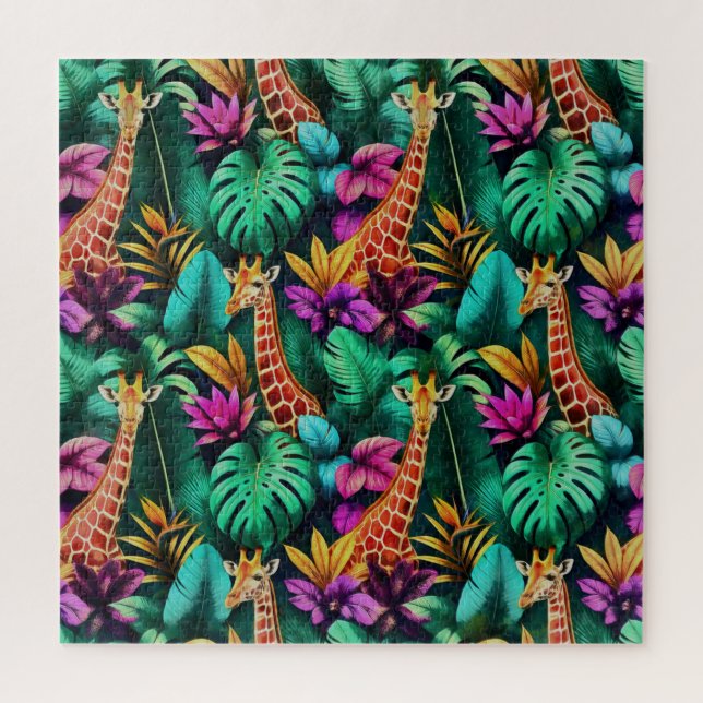 Puzzle Rêves de girafe de jungle motif de surface transpa (Vertical)