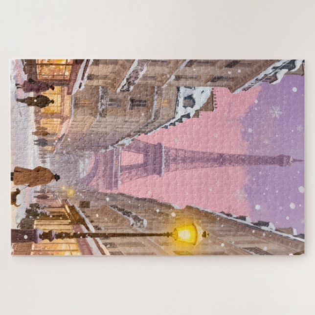 Puzzle Rêves de Paris enneigé, ville d'hiver (Horizontal)