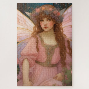 Puzzle Rêves Enchanteurs : Un Portrait De Fée Rose Whimsi