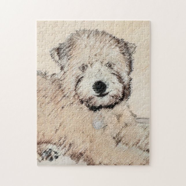 Puzzle Revêtu doux Roue Peinture Terrier Art original (Vertical)