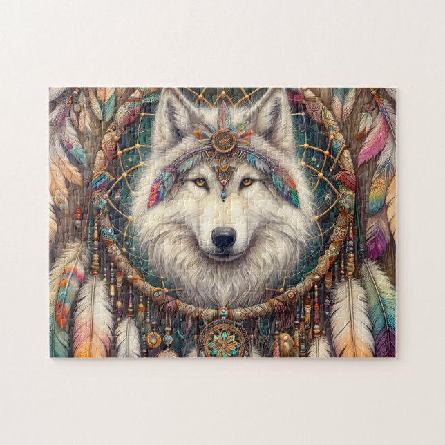 Puzzle Rêveur de loup boho (Horizontal)