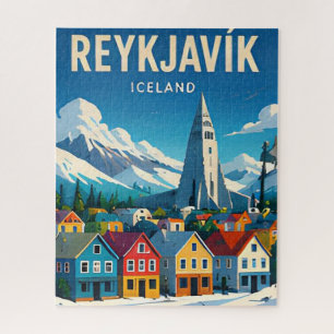Puzzle Reykjavik Islande Paysage Urbain Aurores Boréales