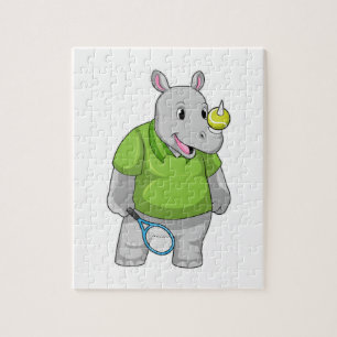 Puzzle Rhino at tennis