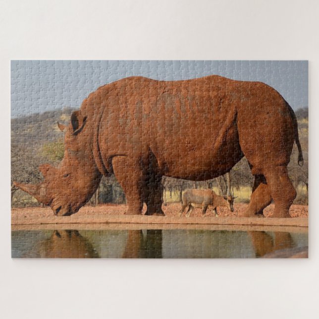 Puzzle Rhino avec boue sur la peau (Horizontal)