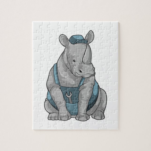 Puzzle Rhinocéros artisan avec clé (Vertical)