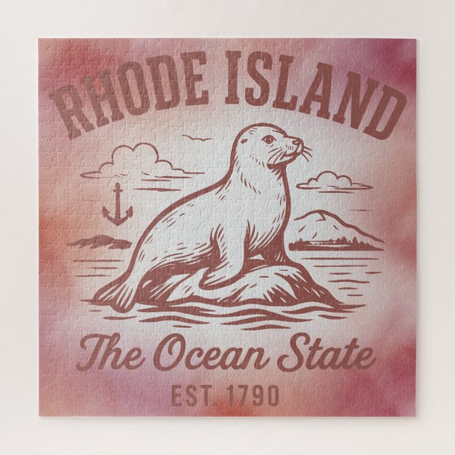 Puzzle Rhode Island l'État de l'Île (Vertical)