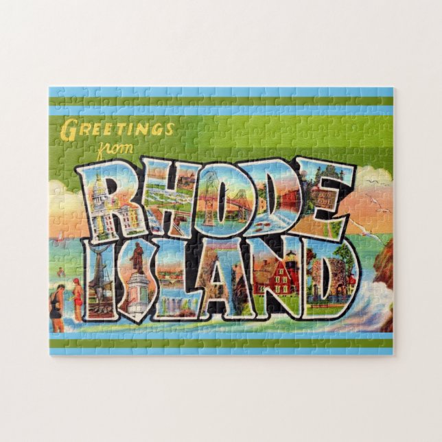 Puzzle  Rhode Island Vintage Postcard 11x14 (Horizontal)