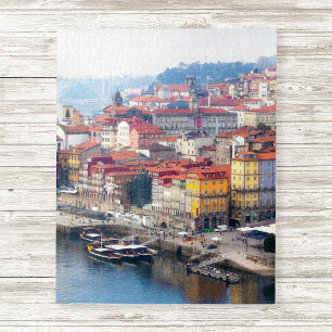 Puzzle Ribeira et le fleuve Douro. Porto, Portugal.