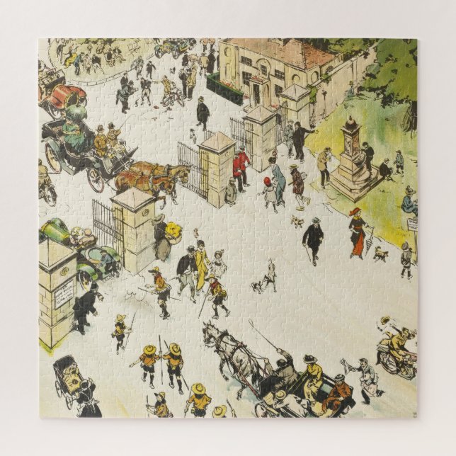 Puzzle Richmond Park London UK, visiteurs à la porte (Vertical)