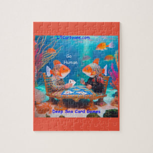 Puzzle Rick London Poisson Jouant au Jeu de Cartes "Go Fi