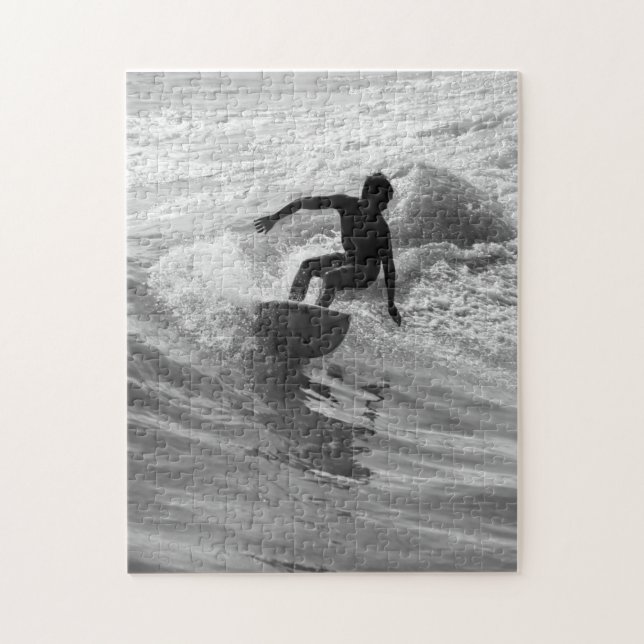 Puzzle Riding The Wave Grayscale (Vertical)