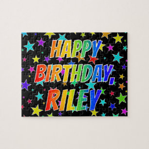 Puzzle "RILEY" Prénom, "HEUREUX ANNIVERSAIRE"