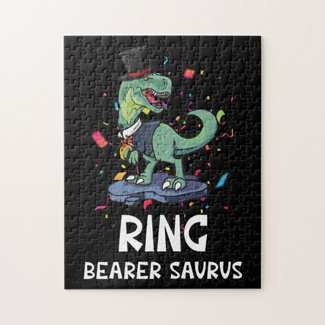 Puzzle Ring Bearer Dinosaur Rex Mariage Party (Vertical)
