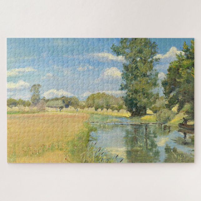 Puzzle Rivière à travers un paysage de récolte, été (Horizontal)