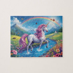 Puzzle Rivière Arc-en-Ciel Licorne Magique Fantaisie Arti