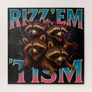 Puzzle Rizz Em avec le Tism Meme Autisme Drôle Racoon