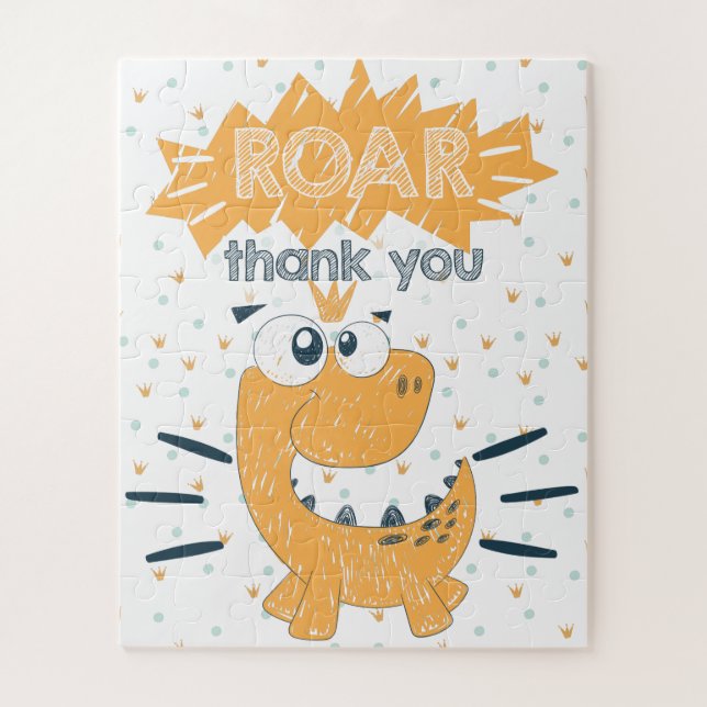 Puzzle ROAR Dinosaur Anniversaire Merci Favoriser (Vertical)