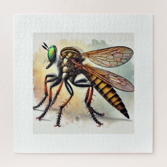 Puzzle Robber Fly 131024IREF221 - Watercolor (Vertical)