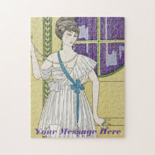 Puzzle robe blanche robe Pearl gown, soirée à thème Pearl