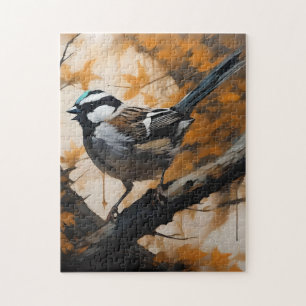 Puzzle Robin Dans Une Peinture À Huile D'Arbre,