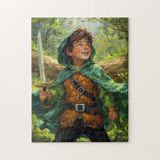Puzzle Robin des Bois représenté comme un enfant