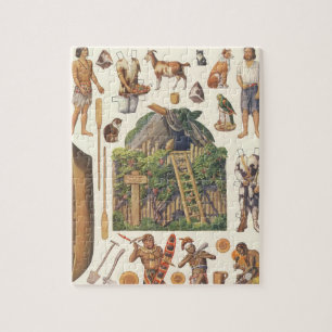 Puzzle Robinson Crusoé, jouets en papier vintage victorie