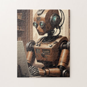 Puzzle Robot vintage AI - Retro Tech Jigsaw