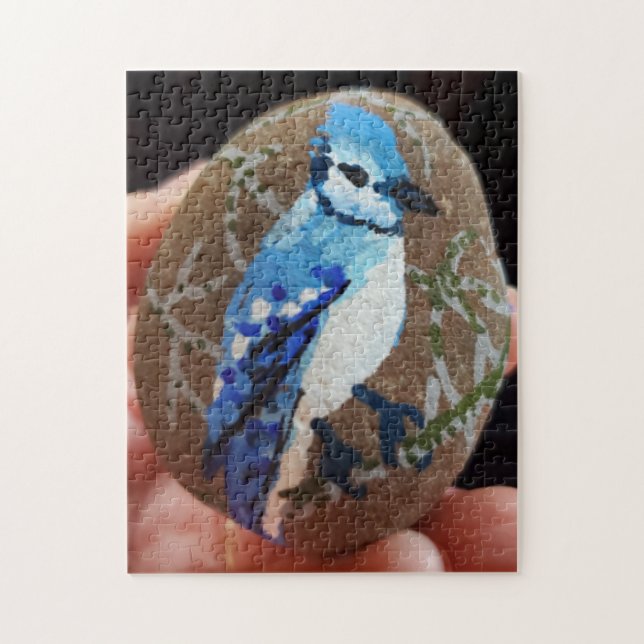Puzzle Roche peinte en gris bleu (Vertical)