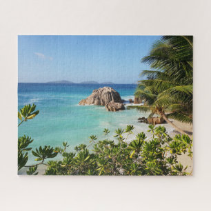 Puzzle Rochers de plage d'île tropicale Palmiers