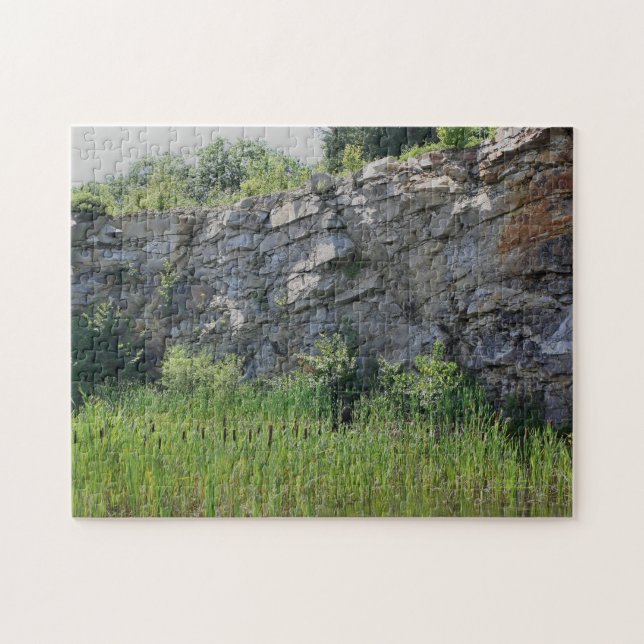 Puzzle Rock Cliff Wall Catters Pond Nature (Horizontal)