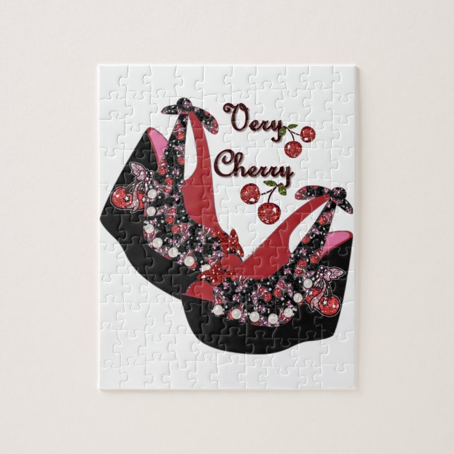 Puzzle Rockabilly Very Cherry Shoes (Vertical)