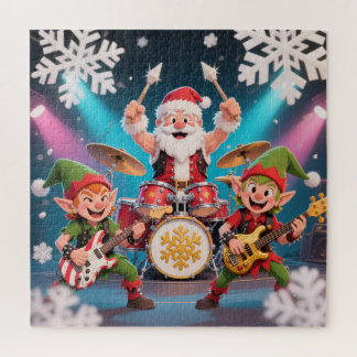 Puzzle Rockin' Santa & The Elf Band: Christmas Drummer