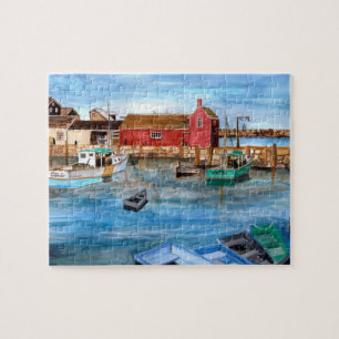 Puzzle Rockport Harbor Massachusetts New England Painting