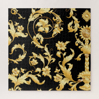 Puzzle Rococo baroque, motif floral victorien.