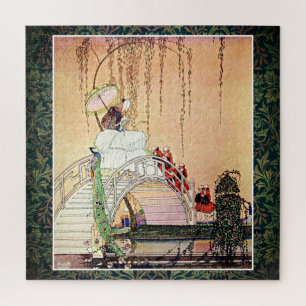 Puzzle Rococo Princesse marchant dans un jardin de contes
