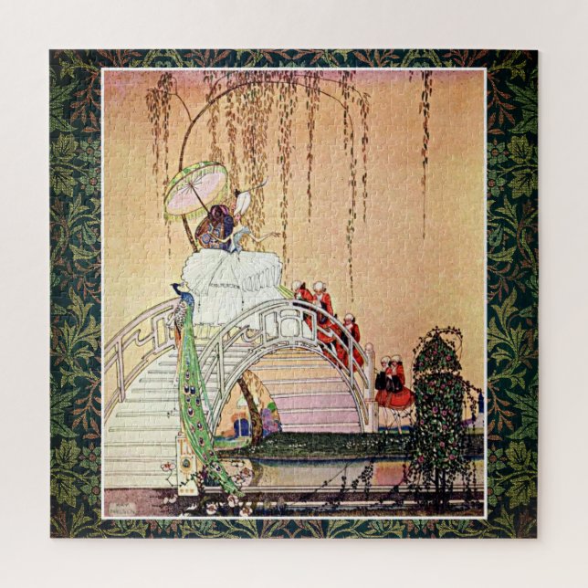 Puzzle Rococo Princesse marchant dans un jardin de contes (Vertical)