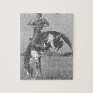 Puzzle Rodeo Cowboys vintage, Bucking Bronco par Remingto