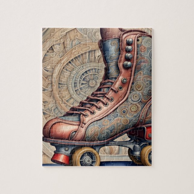 Puzzle Roller vintage patins art. (Vertical)