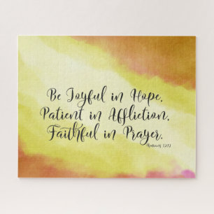 Puzzle Romains 12:12 Soyez Joyeux dans l'espérance Bible
