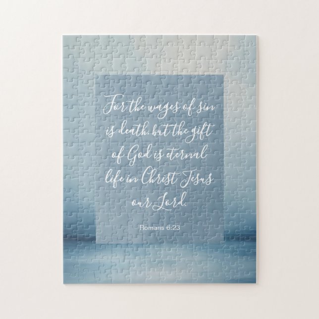 Puzzle Romains 6:23 Verset biblique personnalisable (Vertical)